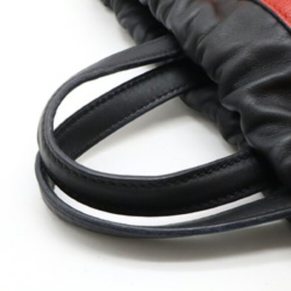 Gucci Print Drawstring Backpack Rucksack Tote Bag Leather Red Black 516639 - Picture 8 of 10